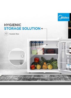 Midea 86L Free Standing Single Door Refrigerator with Reversible Door, 2l Bottle Rack, Smart Design with Recessed Handle with Lock, Best Compact Small Fridge For Mini Bar, Room Or Office MDRD86FGE01 White  - Image 3