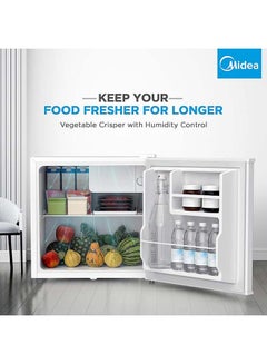 Midea 86L Free Standing Single Door Refrigerator with Reversible Door, 2l Bottle Rack, Smart Design with Recessed Handle with Lock, Best Compact Small Fridge For Mini Bar, Room Or Office MDRD86FGE01 White  - Image 2