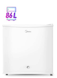 Midea 86L Free Standing Single Door Refrigerator with Reversible Door, 2l Bottle Rack, Smart Design with Recessed Handle with Lock, Best Compact Small Fridge For Mini Bar, Room Or Office MDRD86FGE01 White  - Image 1