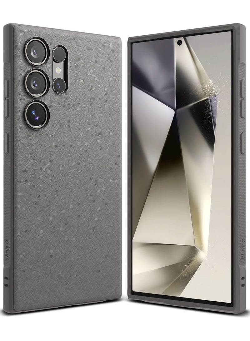 Ringke Onyx Compatible with Samsung S24 Ultra 5G (2024) Case Enhanced Grip Tough Flexible TPU Shockproof Rugged TPU Bumper Drop Protection Phone Cover Gray - Image 1