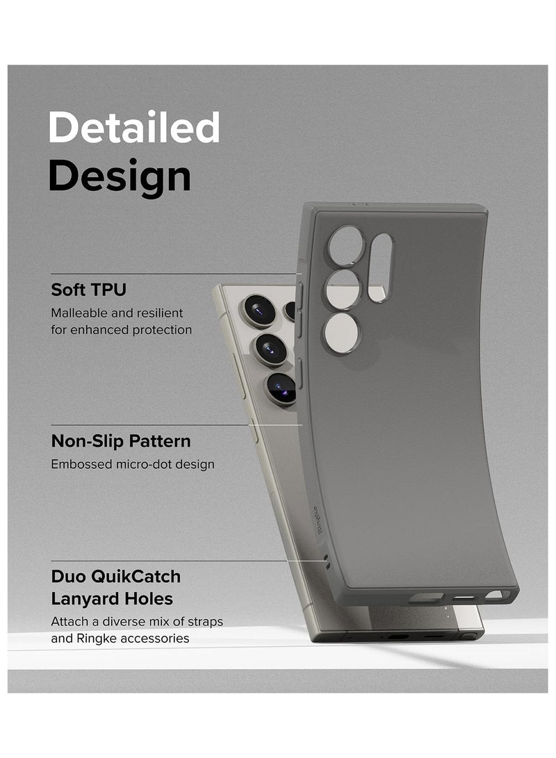 Ringke Onyx Compatible with Samsung S24 Ultra 5G (2024) Case Enhanced Grip Tough Flexible TPU Shockproof Rugged TPU Bumper Drop Protection Phone Cover Gray - Image 3
