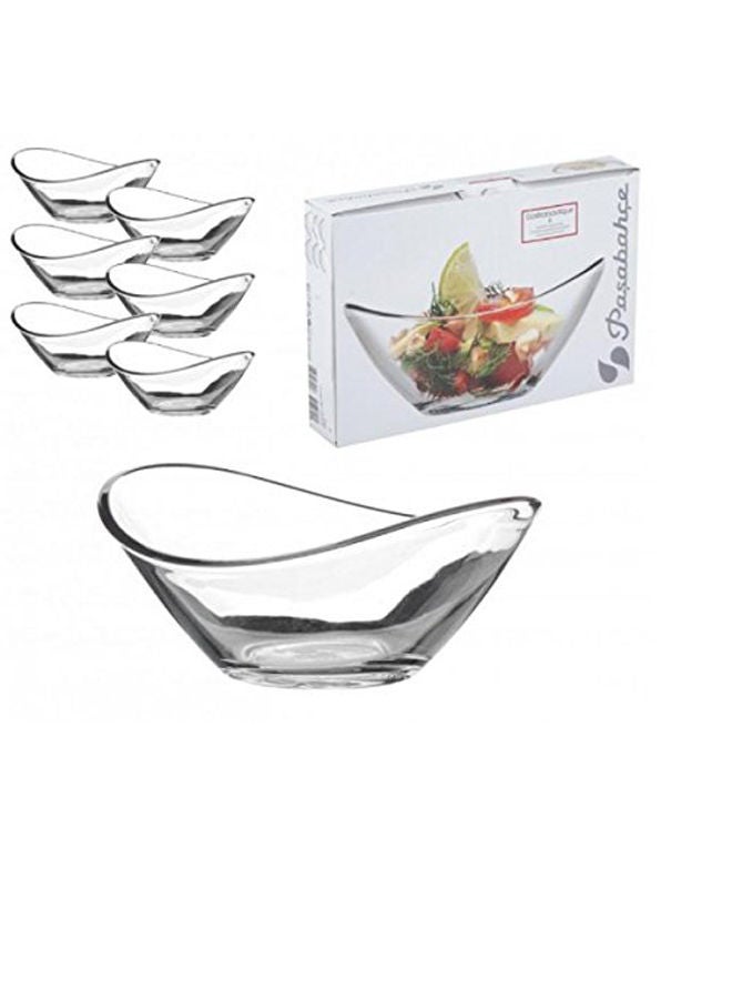 Pasabahce Gastro Boutique Curved Glass Dessert Bowls Ice Cream Fruit Sundae Dish Set Of 6 ‎110 mm*98 4 1/4 Clear