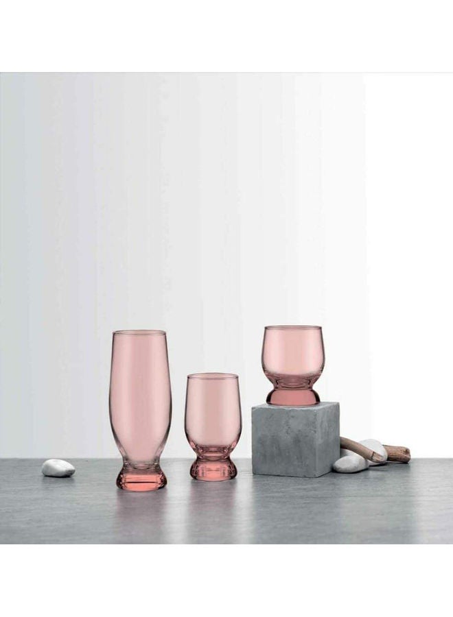 Pasabahce Aquatic Beverage Sets :220 cc 7 1/2 oz : 220 cc 7 1/4 oz : 370 cc 12 1/4 oz Pink - Image 2