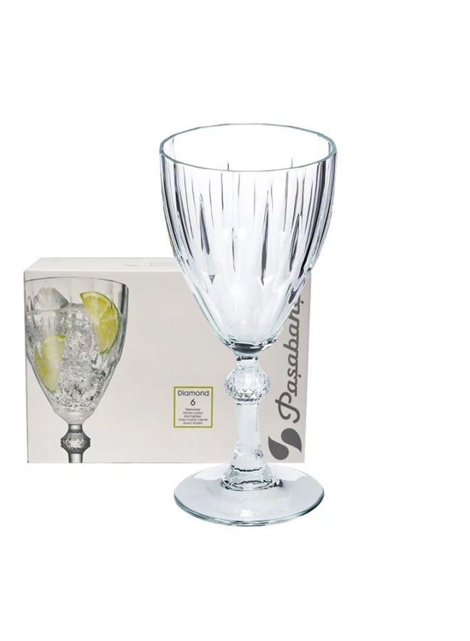 Pasabahce - Diamond Red Wine Glasses Set Of 6 Clear - Image 1