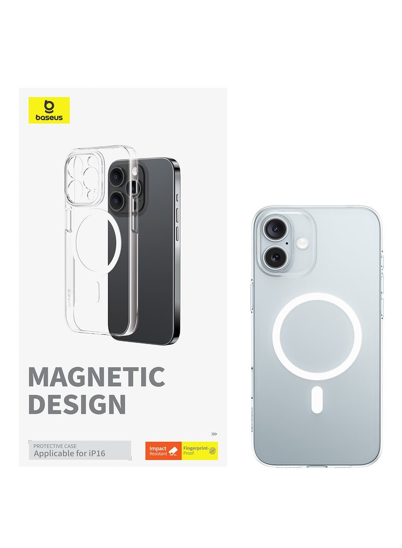 بيسوس Crystal Series Magnetic Phone Case for iP 16 / 6.1 Clear - Image 1