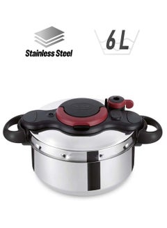 Tefal TEFAL Pressure Cooker | ClipsoMinut’ Easy 6L | Stainless steel |Express Cooking | Vitamins Preserved | One-Handed Opening/Closing | Safe | Made in France | 2 Years Warranty | P4620768 Stainless Steel  - Image 1