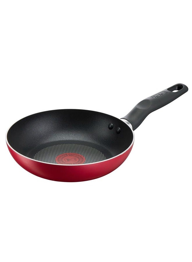 Tefal 5 Pieces  Super Cookset Frypans 20/24 cm Stewpot 24 cm+Lid Slotted Spatula B460S584 Red 24cm 