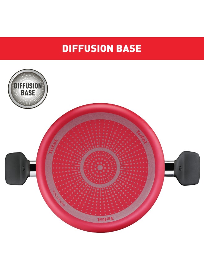 تيفال TEFAL طقم أواني طهي مكون من 5 قطع | سوبر كوك | مقالي 20/24 سم/ قدر 24 سم + غطاء/ ملعقة مسطحة مشقوقة | غير لاصق مع مؤشر حرارة Thermo Signal | ألومنيوم | أسود | ضمان لمدة سنتين | B460S584 24سم - Image 4