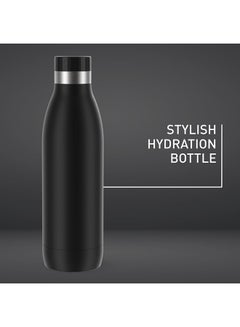 Tefal TEFAL Hydration Bottle | BLUDROP 0.7 L | Reusable Stainless Steel Bottle | Sustainable | Easy Drinking |Quick Press |Leak-Proof | 12H Hot Drinks & 24H Cold Drinks | Black | 2 Years Warranty | N3110910 Multicolour 0.7Liters  - Image 3
