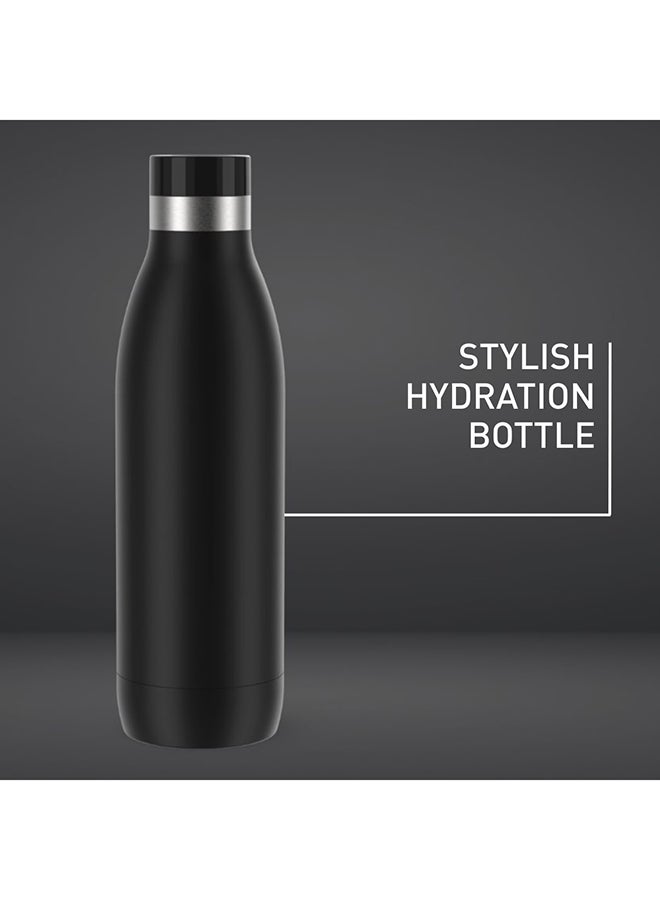 Tefal - TEFAL Hydration Bottle | BLUDROP 0.7 L | Reusable Stainless Steel Bottle | Sustainable | Easy Drinking |Quick Press |Leak-Proof | 12H Hot Drinks & 24H Cold Drinks | Black | 2 Years Warranty | N3110910 Multicolour 0.7Liters - Image 1