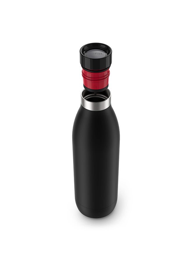 Tefal - TEFAL Hydration Bottle | BLUDROP 0.7 L | Reusable Stainless Steel Bottle | Sustainable | Easy Drinking |Quick Press |Leak-Proof | 12H Hot Drinks & 24H Cold Drinks | Black | 2 Years Warranty | N3110910 Multicolour 0.7Liters - Image 1