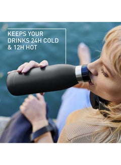 Tefal TEFAL Hydration Bottle | BLUDROP 0.7 L | Reusable Stainless Steel Bottle | Sustainable | Easy Drinking |Quick Press |Leak-Proof | 12H Hot Drinks & 24H Cold Drinks | Black | 2 Years Warranty | N3110910 Multicolour 0.7Liters  - Image 4