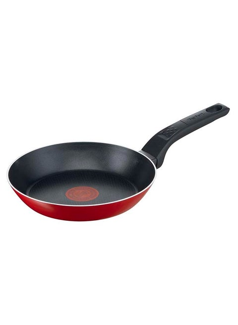 TEFAL مقلاة 20 سم | تنظيف سهل | ألومنيوم | طلاء غير لاصق | مؤشر حرارة Thermo Signal | قاعدة توزيع الحرارة | أواني طهي آمنة وصحية | صنع في فرنسا | أحمر | ضمان لمدة سنتين | B5720253 20 cmسم