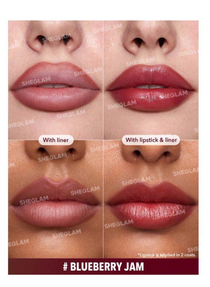 SHEGLAM 101 Sheer Tinted Lipstick & Liner Duo Blueberry Jam  - Image 2