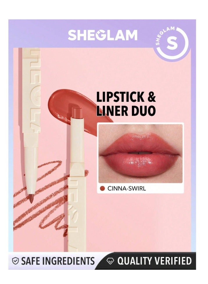 SHEGLAM 101 Sheer Tinted Lipstick & Liner Duo- Cinna-Swirl - Image 1