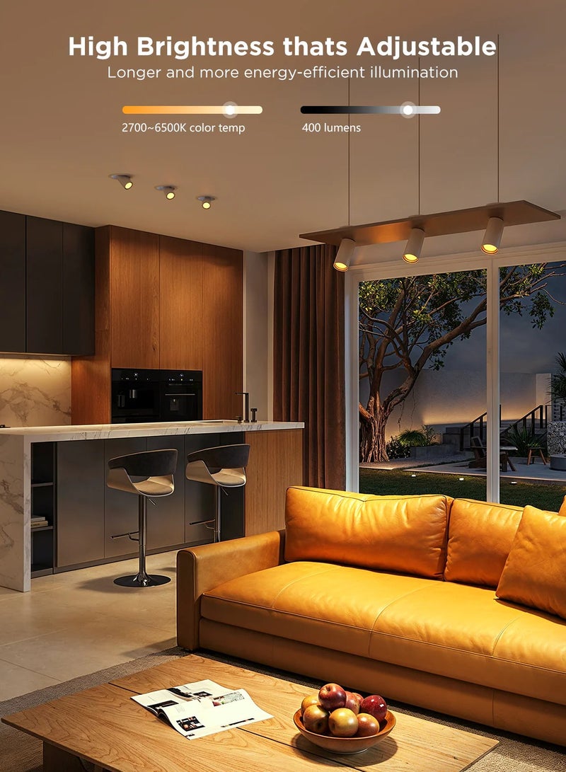 Govee - RGBWW Smart Light Bulbs, 400lm Lumens, 2700K-6500K Color Temperature, 4.8W Wattage, 2.4GHz Wi-Fi + Bluetooth Connectivity, App & Voice Control Methods, White | H600D 2-PCK - Image 1