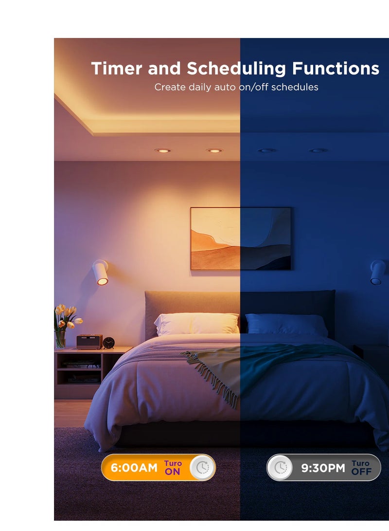 Govee - RGBWW Smart Light Bulbs, 400lm Lumens, 2700K-6500K Color Temperature, 4.8W Wattage, 2.4GHz Wi-Fi + Bluetooth Connectivity, App & Voice Control Methods, White | H600D 2-PCK - Image 1