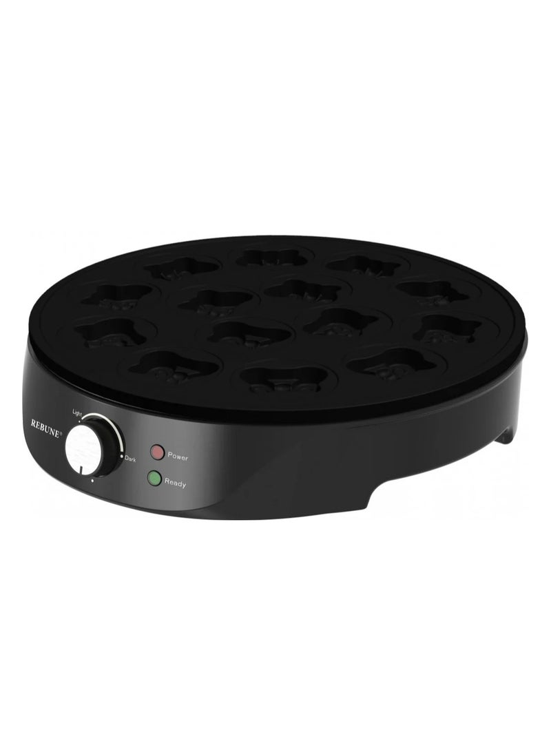 REBUNE Butterfly Pancake Maker, 1200 W RE-5-062 Black - Image 2