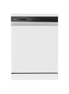 Midea Smart Freestanding Dishwasher, 14 Place Settings, 8 Programs, Wi-Fi, Delay Start & Half Load Function, Silent & High Energy Efficient, Rapid Wash, Child Lock, Self Cleaning WQP14-W7633CW White  - Image 1