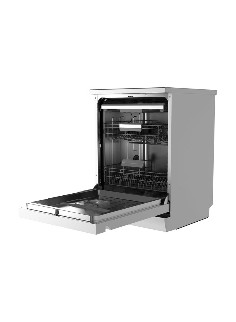 Midea Smart Freestanding Dishwasher, 14 Place Settings, 8 Programs, Wi-Fi, Delay Start & Half Load Function, Silent & High Energy Efficient, Rapid Wash, Child Lock, Self Cleaning WQP14-W7633CS Silver - Image 3