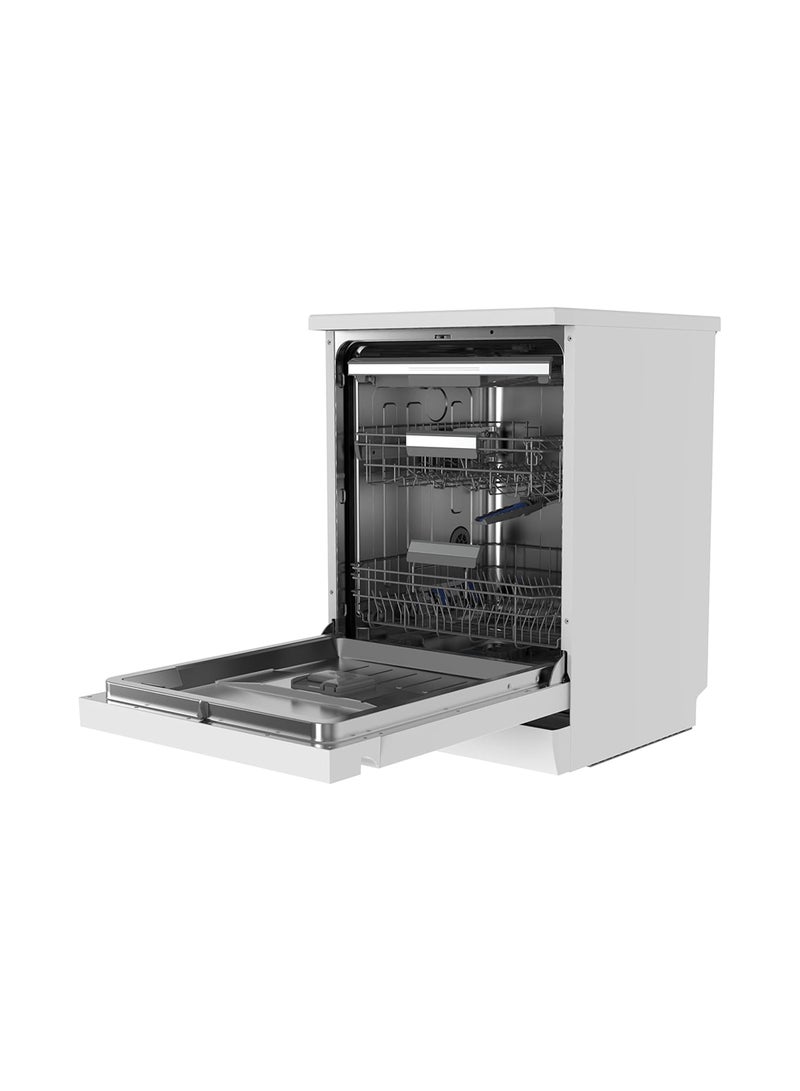 مديا Smart Freestanding Dishwasher, 14 Place Settings, 9 Programs, Wi-Fi, Delay Start & Dual Zone Wash, Silent & High Energy Efficient, Rapid Wash, Child Lock, Ion Dishfresh WQP14-W7633DW White  - Image 3