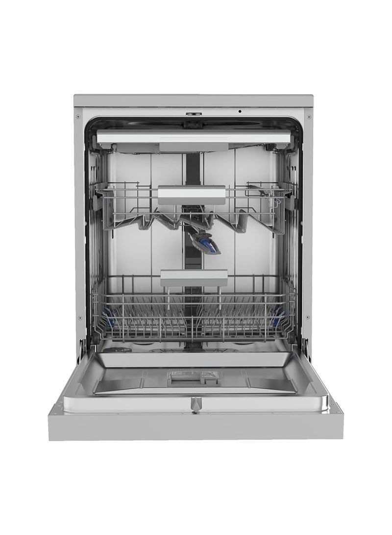 مديا Smart Freestanding Dishwasher, 14 Place Settings, 9 Programs, Wi-Fi, Delay Start & Dual Zone Wash, Silent & High Energy Efficient, Rapid Wash, Child Lock, Ion Dishfresh WQP14-W7633DW White  - Image 4