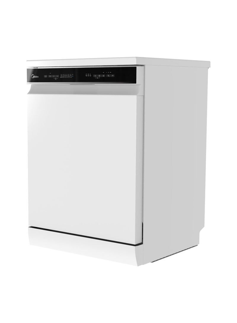 مديا Smart Freestanding Dishwasher, 14 Place Settings, 9 Programs, Wi-Fi, Delay Start & Dual Zone Wash, Silent & High Energy Efficient, Rapid Wash, Child Lock, Ion Dishfresh WQP14-W7633DW White  - Image 2