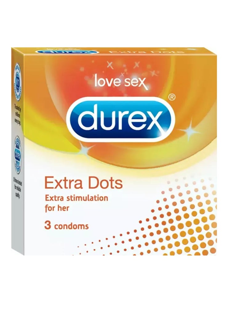 Durex Condoms Extra Dots - 3 PCS - Image 1