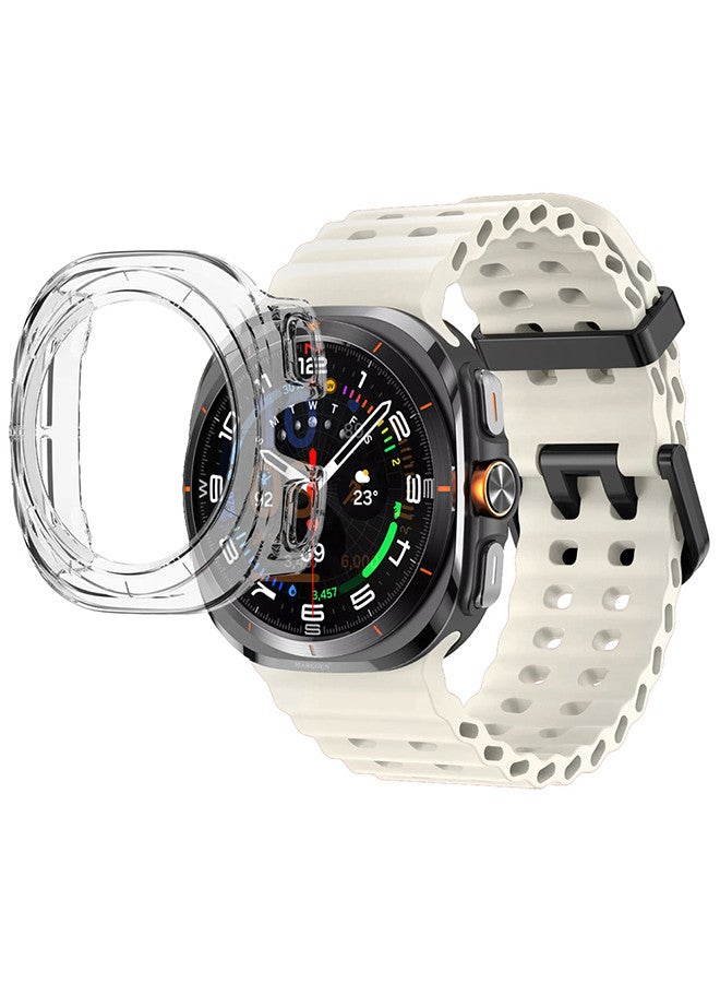 MARGOUN - (for Samsung Galaxy Watch 7 Ultra 47mm) 2 Packs Silicone Band and Case, Soft Ocean Silicone Sport Strap Replacement Accessory Dusty White - Image 1