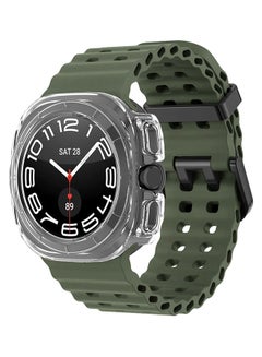 مارجون (for Samsung Galaxy Watch 7 Ultra 47mm) 2 Packs Silicone Band and Case, Soft Ocean Silicone Sport Strap Replacement Accessory Dark Green  - Image 3