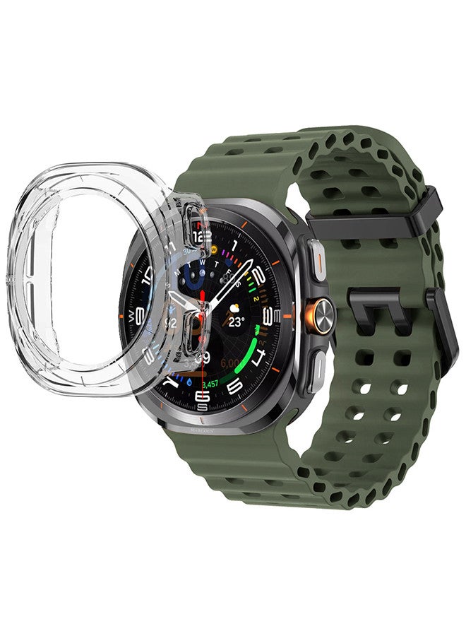 MARGOUN (for Samsung Galaxy Watch 7 Ultra 47mm) 2 Packs Silicone Band and Case, Soft Ocean Silicone Sport Strap Replacement Accessory Dark Green  - Image 2
