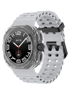 مارجون (for Samsung Galaxy Watch 7 Ultra 47mm) 2 Packs Silicone Band and Case, Soft Ocean Silicone Sport Strap Replacement Accessory Light Grey  - Image 3