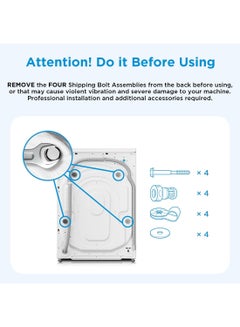 Midea 8/6 KG Smart Washer Dryer With BLDC Inverter Motor, 1400 RPM, Fully Automatic Front Load Washing & Drying Combo, 14 Programs-Quick Wash/Steam Care/Auto Clean MF200D80WBW-GCC White  - Image 2