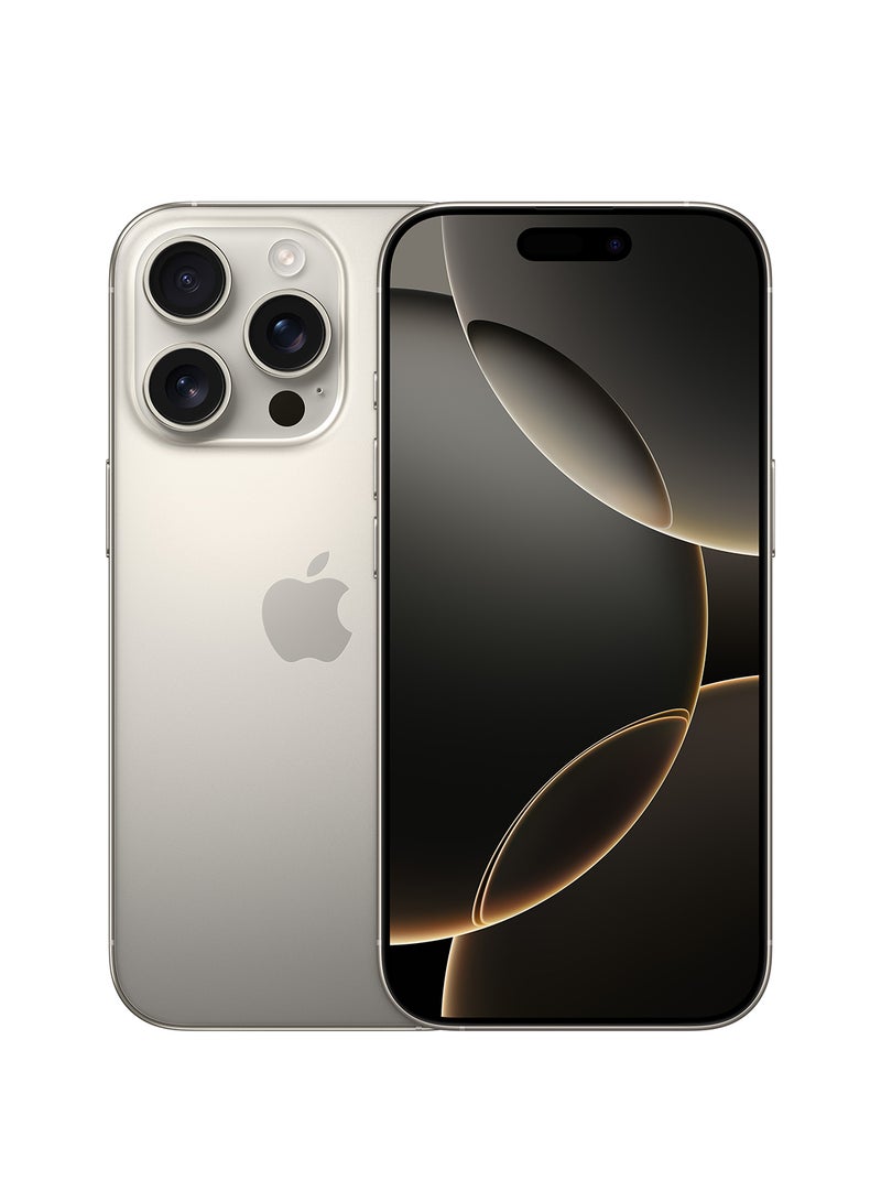أبل - آيفون 16 برو 128 جيجا بايت تيتانيوم طبيعي 5G مع فيس تايم - نسخة الشرق الأوسط - Image 1