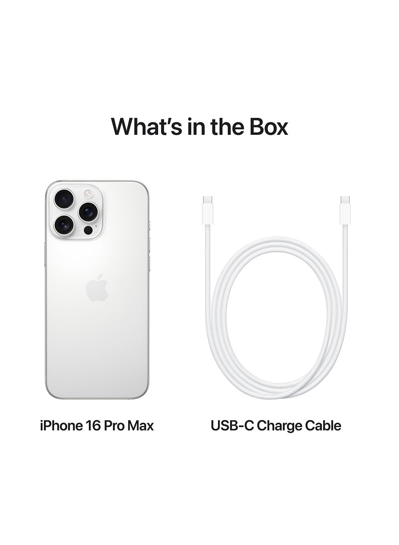 Apple - iPhone 16 Pro Max 256GB White Titanium 5G With FaceTime - Middle East Version - Image 1