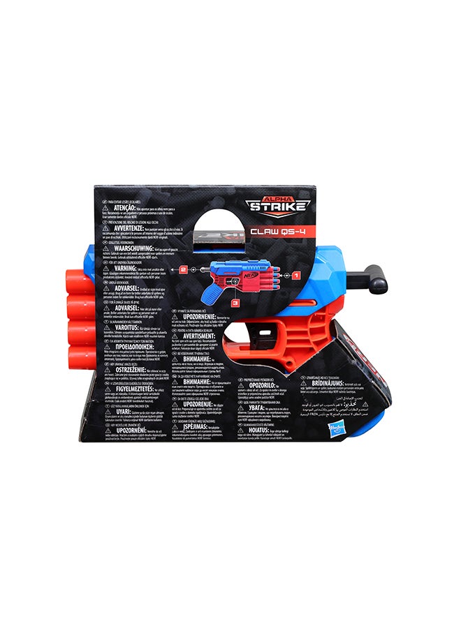 نيرف Alpha Strike Claw Qs-4 Blaster 4 Dart Blasting - Image 2