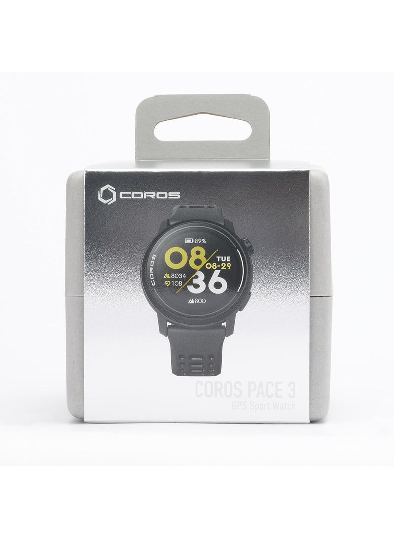 COROS - PACE 3 Sport Watch GPS, Lightweight and Comfort, 17 Days Battery Life, Dual-Frequency GPS, Heart Rate, Navigation, Sleep Track, Training Plan, Run, Bike, and Ski Black With Silicone Band - Image 1