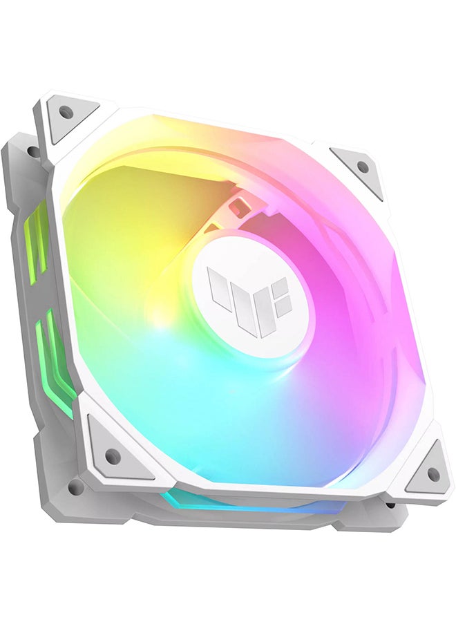 ASUS TUF Gaming TR120 ARGB Reverse Blade Fan. 120mm Fans, Up to 2000 rpm Fan Speed, 76.3 CFM Airflow, Aura Sync Compatiblity, PWM Control, Single Pack, White  - Image 2