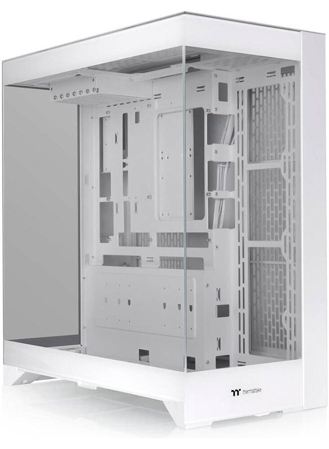 Thermaltake CTE E550 TG Mid Tower ATX Case, 3 Tempered Glass Panels Hidden-Connector Motherboard Support Three-Way VGA Installations Dual Chamber Design White 