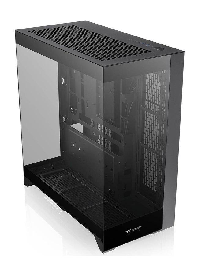 Thermaltake CTE E550 TG Mid Tower ATX Case, 3 Tempered Glass Panels Hidden-Connector Motherboard Support Three-Way VGA Installations Dual Chamber Design Black  - Image 4