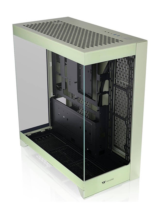 Thermaltake CTE E550 TG Mid Tower ATX Case, 3 Tempered Glass Panels Hidden-Connector Motherboard Support Three-Way VGA Installations Dual Chamber Design Matcha Green  - Image 3
