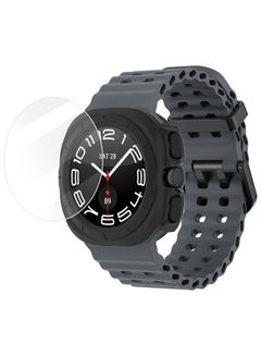 MARGOUN (for Samsung Galaxy Watch 7 Ultra) 3 Packs Silicone Band, Case and Screen Protector, Soft Ocean Silicone Sport Strap Replacement Accessory Dark Grey  - Image 2
