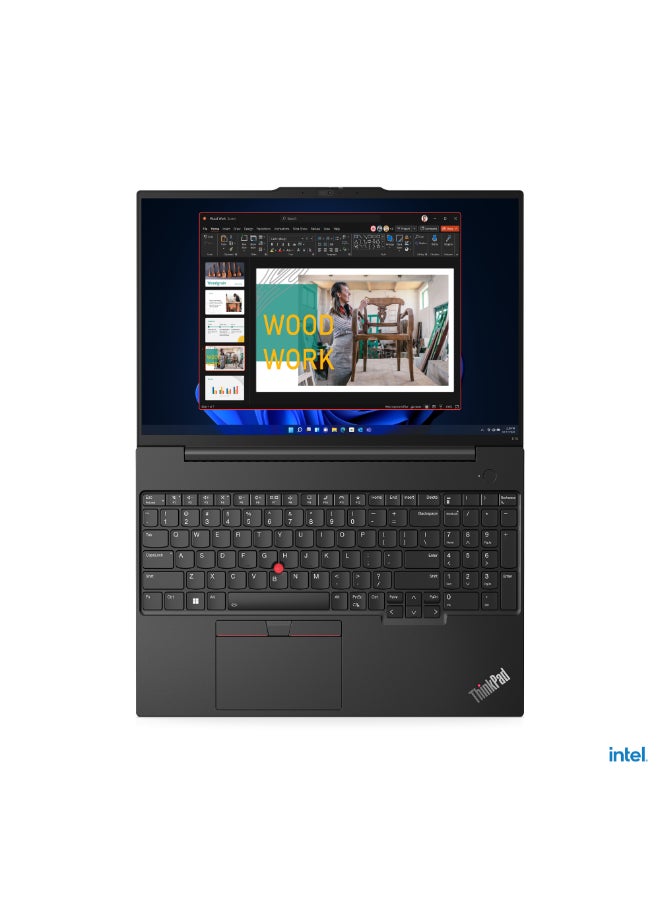 لينوفو - ThinkPad E16 Gen 2 (Upgraded Version) Laptop With 16-Inch WUXGA Display,Core Ultra 5 125U Processor/8GB RAM/512GB SSD/Free DOS 21MA000BGP + Bag English Black - Image 1