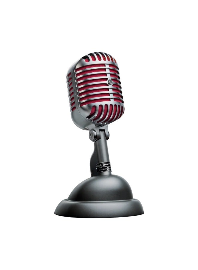 Shure 55SH Series II, Unidyne Vocal Microphone, Cardioid Directional Pattern, Classic Design, for Live Performance, Studio & Podcast, Silver 55SH Series II Silver - Image 2