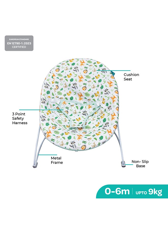 Moon Hop And Lean Bouncer Balance Support Baby Carrier And Crib Infants Baby Swing, Green - Image 2