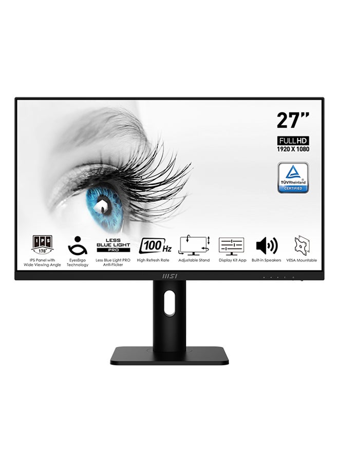 MSI - PRO MP273AP 27" Professional Business Monitor, FHD 100Hz Anti Glare IPS Display, 1ms MPRT Response Time, 2x 3W Speakers, Adaptive Sync, Display Kit Support, DP / HDMI / VGA Black - Image 1
