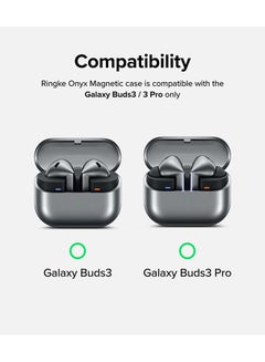 Ringke Onyx Magnetic for Samsung Galaxy Buds 3 Pro/3 Case, Shockproof TPU Non-Slip Texture Cover with Keychain Carabiner Warm Gray  - Image 2