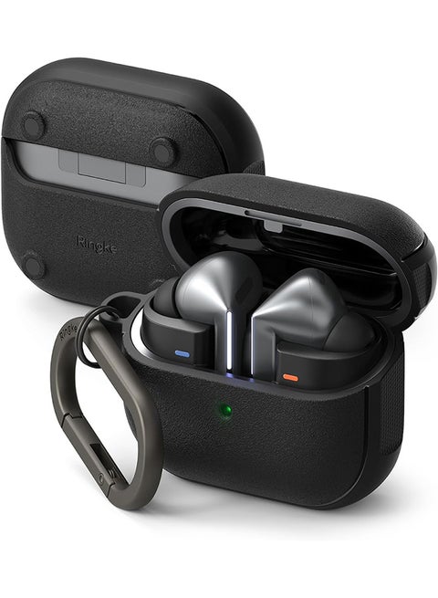 جراب Onyx Magnetic لهاتف Samsung Galaxy Buds 3 Pro/3، غطاء من مادة TPU المقاومة للصدمات وغير القابلة للانزلاق مع حلقة مفاتيح