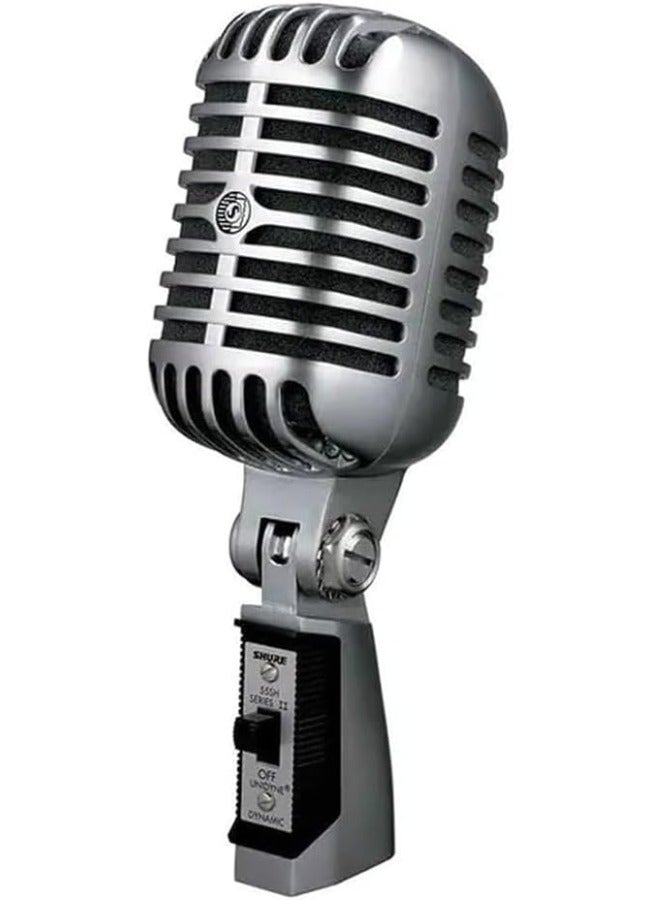 Shure Shure 55SH Series II, Unidyne Vocal Microphone, Cardioid Directional Pattern, Classic Design, for Live Performance, Studio & Podcast, Silver 55SH Series II Silver  - Image 1