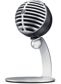 Shure MV5, Digital Condenser Microphone, Portable, Great Audio Clarity, iOS & Android Compatible, For Podcast, Singing & Home Recording, Black (Official KSA Version) MV5-B-DIG Black with Red Foam